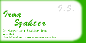 irma szakter business card